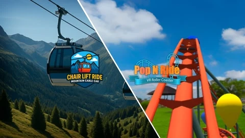 Pop N Ride - VR Roller Coaster |  Chair Lift Ride: Mountain Cable Car cover