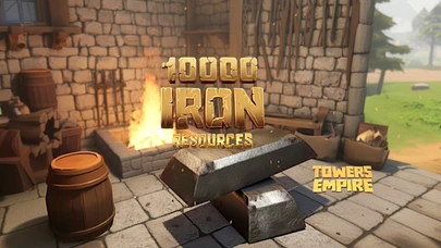 10 000 IRON resources in Towers Empire cover
