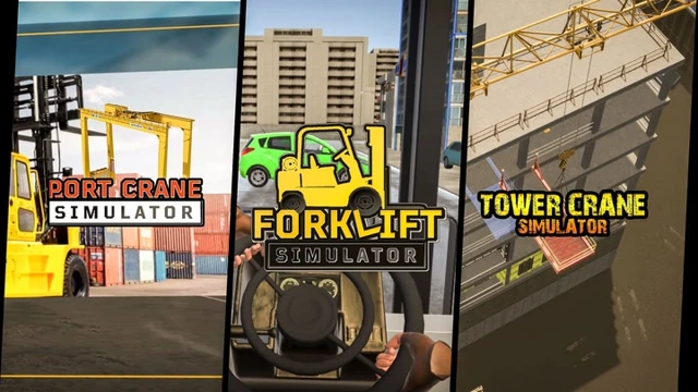 Crane Simulation Bundle -  Tower Crane - Port Crane - Fork Lifter cover
