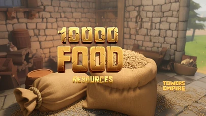 10 000 FOOD resources in Towers Empire cover