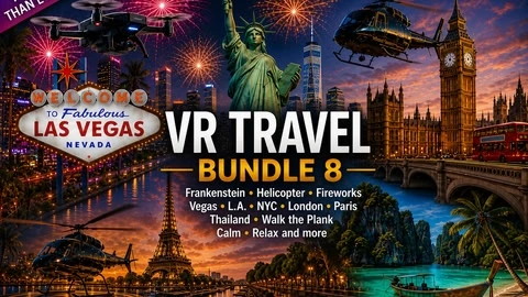 VR TRAVEL Bundle 8 – Frankenstein Helicopter Fireworks Vegas L.A. Walk The Plank cover