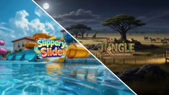Slippery Slide -  Water Park Adventure | Jungle - Virtual Forest Tour cover