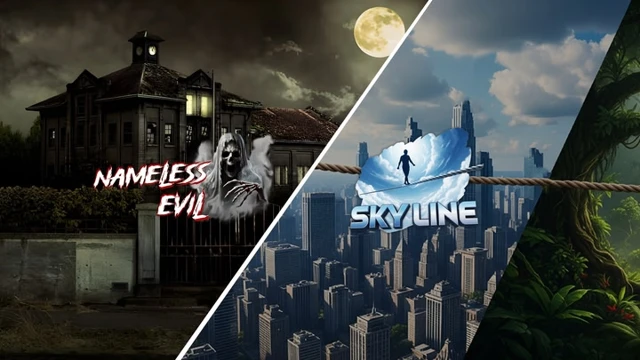 Name Less Evil - Horror Shooting Game | Sky Line - Rope Crossing Game cover
