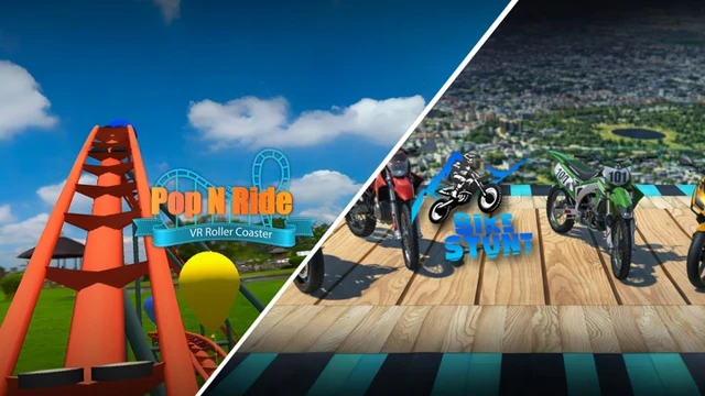 Bike Stunt VR - Bike Racing Game | Pop N Ride - VR Roller Coaster cover