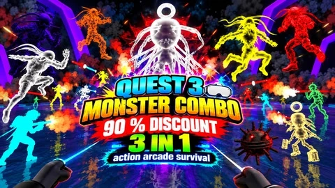 QUEST 3 MONSTER COMBO 90 % DISCOUNT 3 IN 1 action arcade survival cover