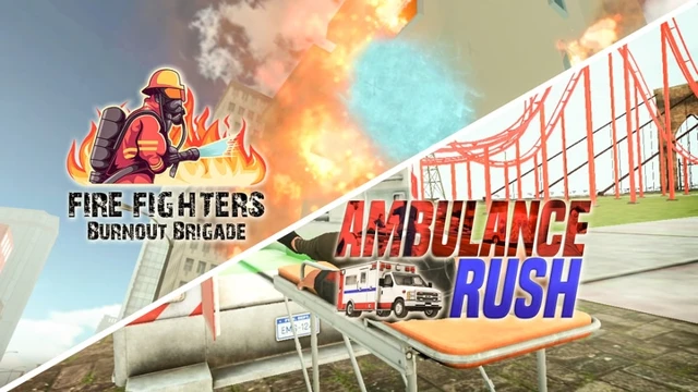 Ambulance Driving & Rescue Simulator | Burnout Brigade - Fire Fighting Game cover