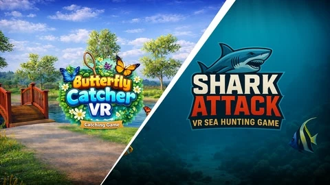 Butterfly Catcher VR - Catching Game | Shark Attack - VR Sea Hunting Game cover